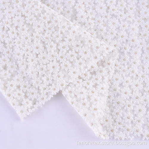 Knitting 100% Polyester Flower Embroidery Tulle Fabric